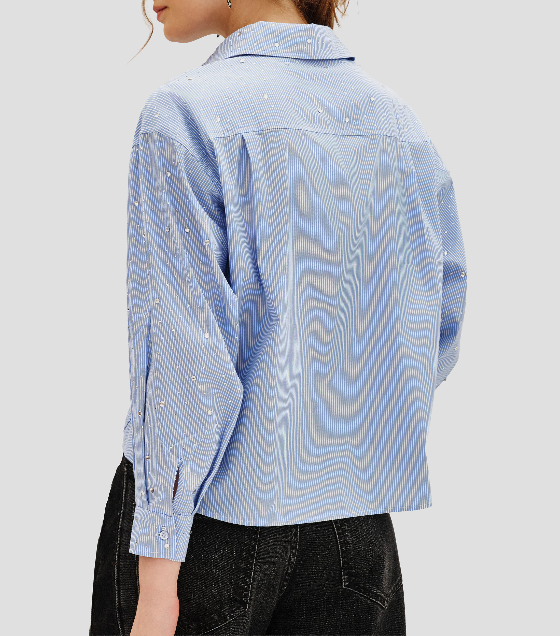 Camisa a rayas manga larga Mujer